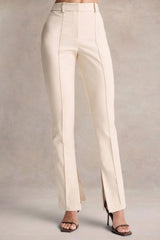 Wonder Woman | Cream High Waist Tailored Trousers With Hem Split