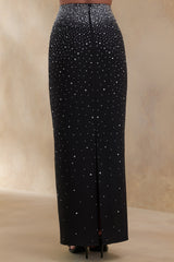 Fabiana | Black Hand-Embellished Maxi Skirt