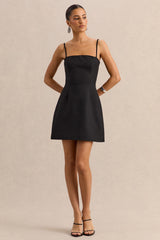 Veda | Black Square-Neck Mini Dress