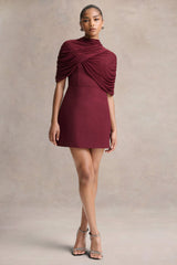 Veda | Burgundy Square-Neck Mini Dress