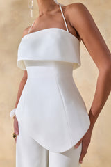 Zura | White Square-Neck Jumpsuit