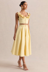 Joy | Lemon A-Line Midi Skirt
