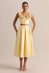 Joy | Lemon A-Line Midi Skirt