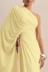 Sabella | Lemon Asymmetric-Neck Maxi Dress