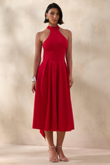 Rhode | Red Halter-Neck Midi Dress