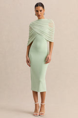 Mirana | Mint High-Neck Midi-Dress