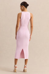 Mirana | Light Pink High-Neck Midi-Dress