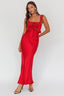 Escapade Lace Trim Maxi Dress Cherry