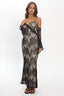 Zarah Off-Shoulder Sleeve Lace Maxi Dress Black