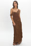 Keia Crepe Chiffon One-Shoulder Maxi Dress Chocolate