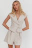 Galisse Wide Leg Shorts Cream