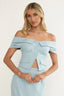 Maelie Foldover Off-Shoulder Top Blue
