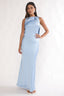 Levinia Draped Back Maxi Dress Blue