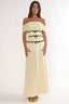 Begonias Off-Shoulder Bow Maxi Dress Spotted Lemon