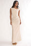 Brinelle Side Pleat Maxi Dress Ecru