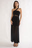 Jonquil One-Shoulder Mesh Maxi Dress Black