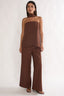 Florene Strapless Split Scarf Pants Chocolate