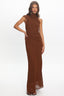 Renata High Neck Maxi Dress Cocoa