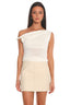 Leora Faux Leather Mini Skirt Cream