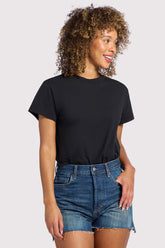 Soft Cotton Everyday T-Shirt Bodysuit | Black