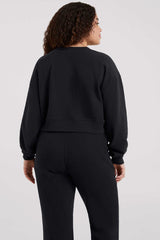 Cropped Crewneck Sweatshirt | Black
