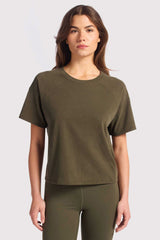 Steady Seamed Tee | Darkest Olive