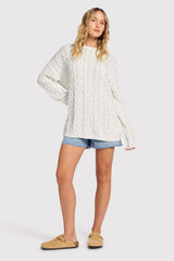Lightweight Cable Sweater | White