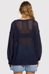 Open Knit Sweater | Navy