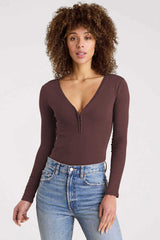 Hook & Eye Bodysuit | Coffee