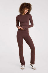 SwiftStretch Fold Over Legging | Coffee