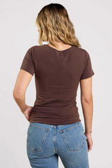 Cotton Stretch Classic Crewneck Tee | Coffee