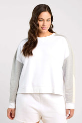 Vintage Fleece Sideline Crew | White/Heather Grey