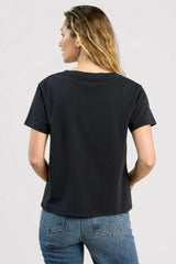 Vintage Cotton V-Neck Everyday T-Shirt | Black