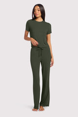 Ribbed Pajama Set | Darkest Olive