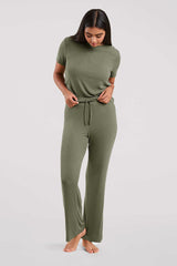Ribbed Pajama Set | Olive