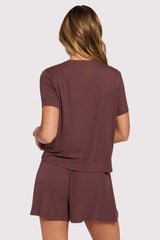 Ribbed Pajama Short Set | Coffee