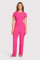 Mini Rib Pajama Set | Fuchsia