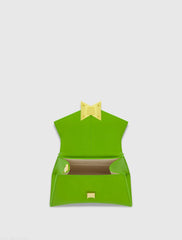Green Mini Structured Leather Top Handle Bag