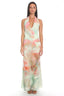 In the Clouds Cowl Halter Mini Dress Pistachio