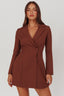 Austria Double Breasted Mini Dress Chocolate