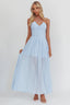 The Dreamers Ruched Basque Waist Maxi Dress Blue