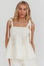 Baybreeze Tied Shoulder Top White