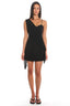 After Light Draped One-Shoulder Mini Dress Black