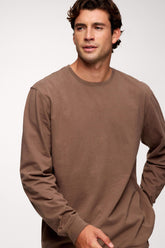 Vintage Cotton Men's Long Sleeve Everyday T-Shirt | Mocha