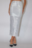 It Girls Sequin Maxi Skirt Silver
