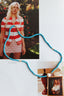 Ibiza Turquoise Bead Pearl Necklace Gold