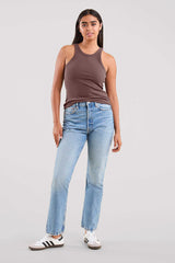 Essential Rib Tank Top | Coffee