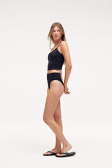 High Waist Bikini Bottom | Smooth Black
