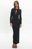 Zoa Keyhole Long Sleeve Maxi Dress Black