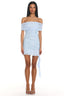 Talking Stage Off-Shoulder Mini Dress Blue
